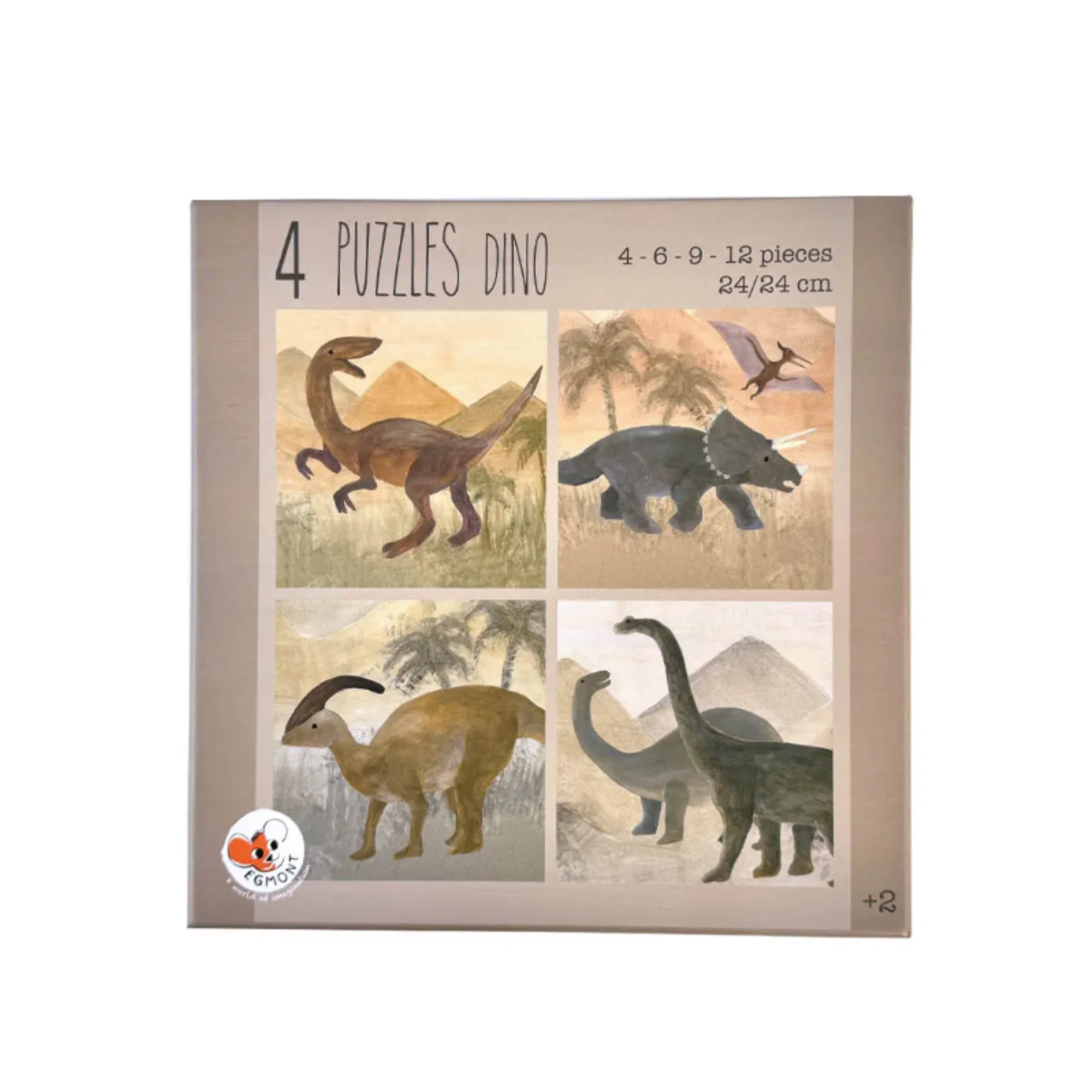 4 Puzzels Dino - FSC karton - Egmont Toys - verpakking - afbeelding 3