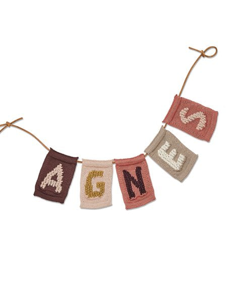Gebreide letter vlaggetjes N-Z - Knitted Letters - Roze tinten - SmallStuf