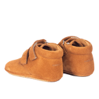 Angulus - Zachte en flexibele leren prewalkerschoen Baby schoentje - Cognac - Suede - 100% Chroomvrij leer - achteraanzicht