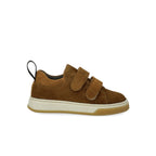 Sneakers klitteband - Suede - Mustard/bruin - Angulus zijkant