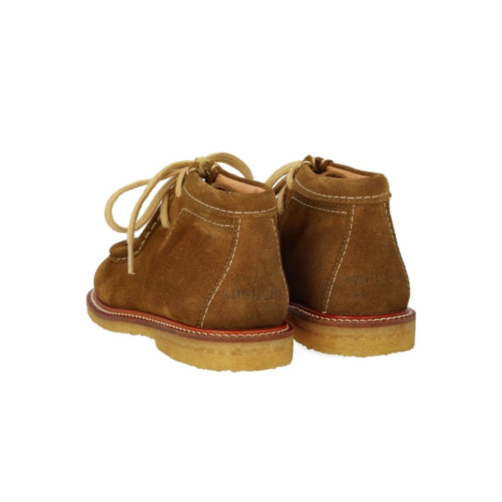 Bootschoentjes veter - Leer - Mustard - Angulus achterkant