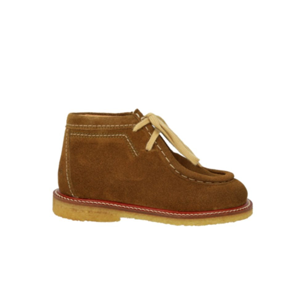 Bootschoentjes veter - Leer - Mustard - Angulus zijkant