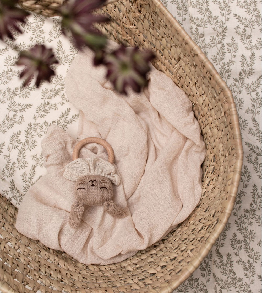 Bijtring/Teething ring - Bunny Sand/Konijn - Alpaca wol - Main Sauvage