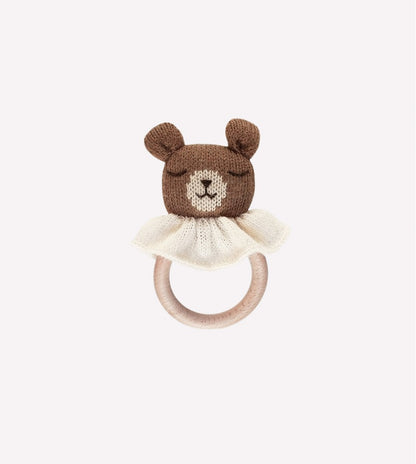 Bijtring/Teething ring - Teddy nut/Bruine beer - Alpaca wol - Main Sauvage