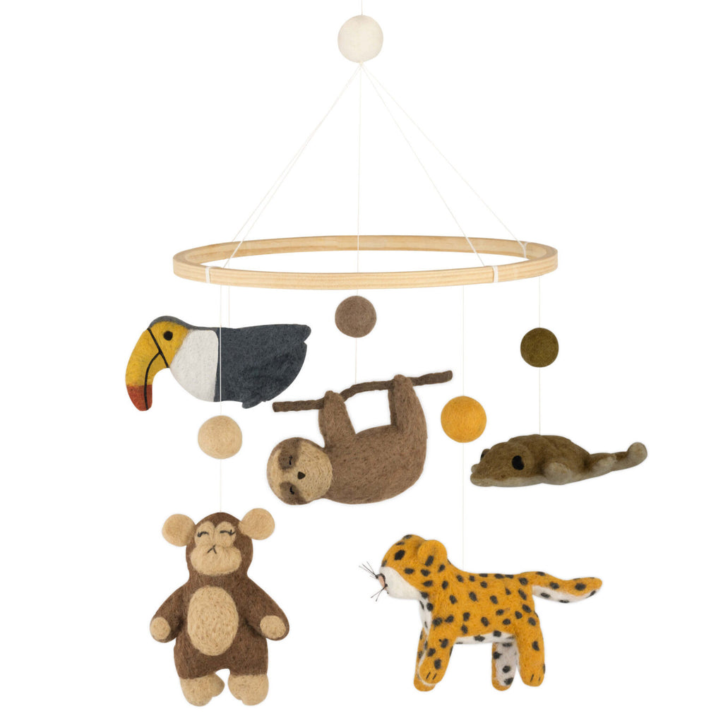 Baby Bello - Boxmobiel Jungle - 100% biologisch vilt - productfoto