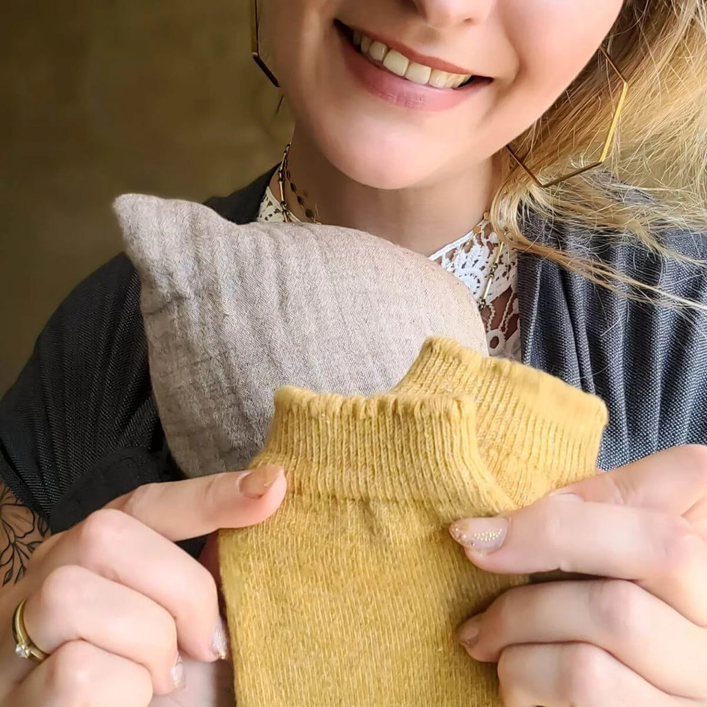 Baby Leg Warmers – Merino Gold – Wool baby leg warmers – Merino wool and cashmere – Hoppediz