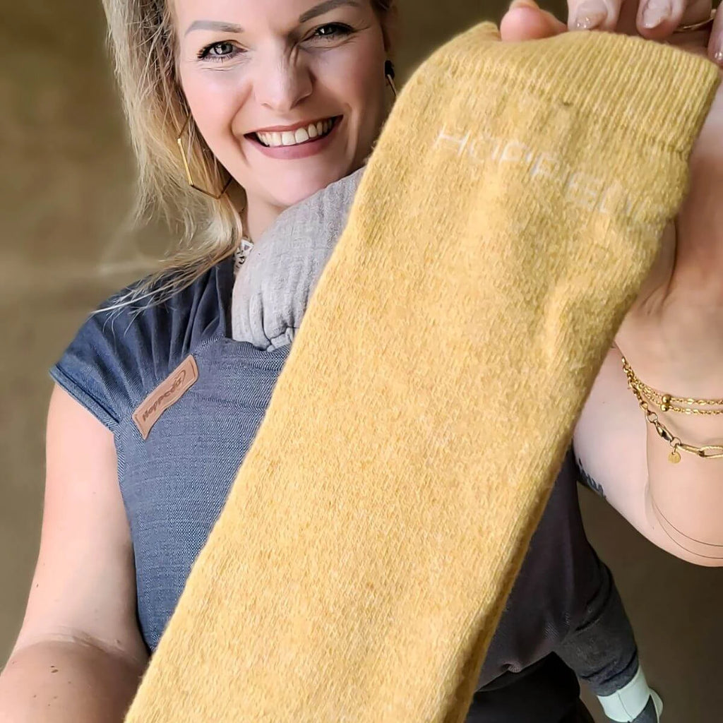 Baby Leg Warmers – Merino Gold – Wool baby leg warmers – Merino wool and cashmere – Hoppediz