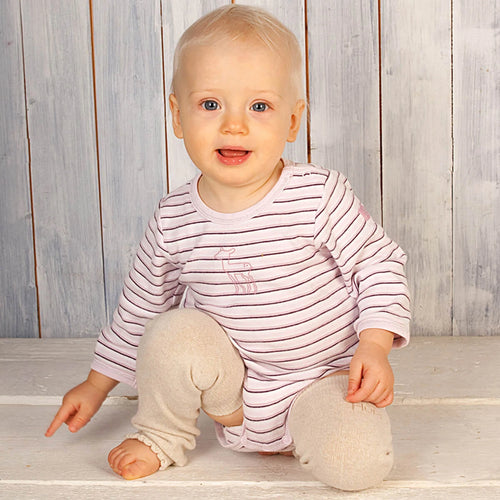 Baby Leg Warmers – Merino Uni Creme – Jambières bébé en laine – Laine mérinos et cachemire – Hoppediz