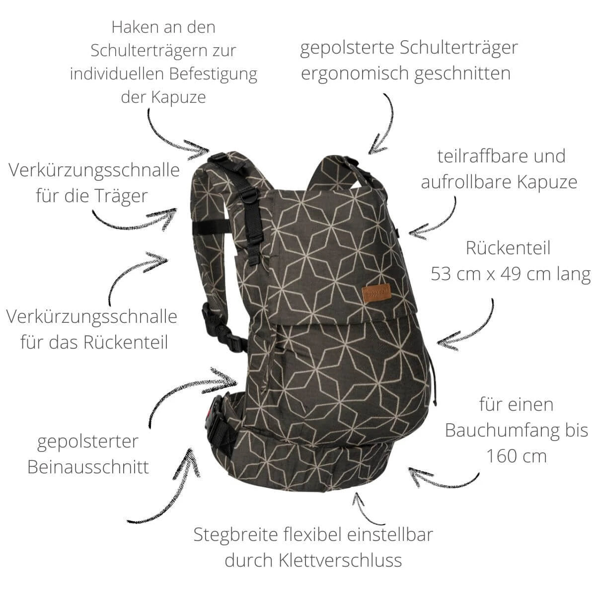 Buckle Toddler Djerba – Porte-bébé ergonomique pour tout-petits – 100 % coton – pour 9–25 kg – Hoppediz