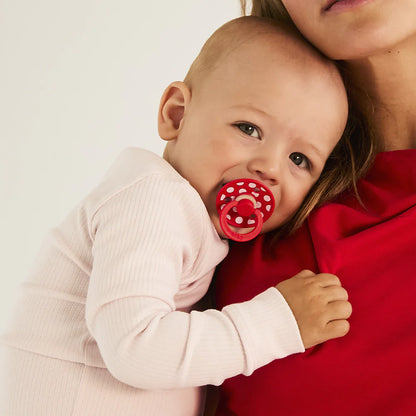 STUDIO Colour Schnuller Doppelpack Polka - Blossom/Candy Apple - Anatomisch - Naturkautschuklatex - BIBS