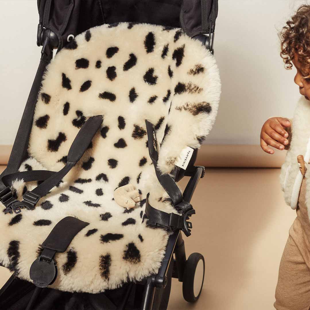 Merino wool stroller liner Snuggler® - Leopard Peanut - BINIBAMBA