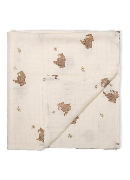 Hydrophilic Swaddle - Organic Cotton - 120 x 120 cm - Bees and Bears - That's Mine