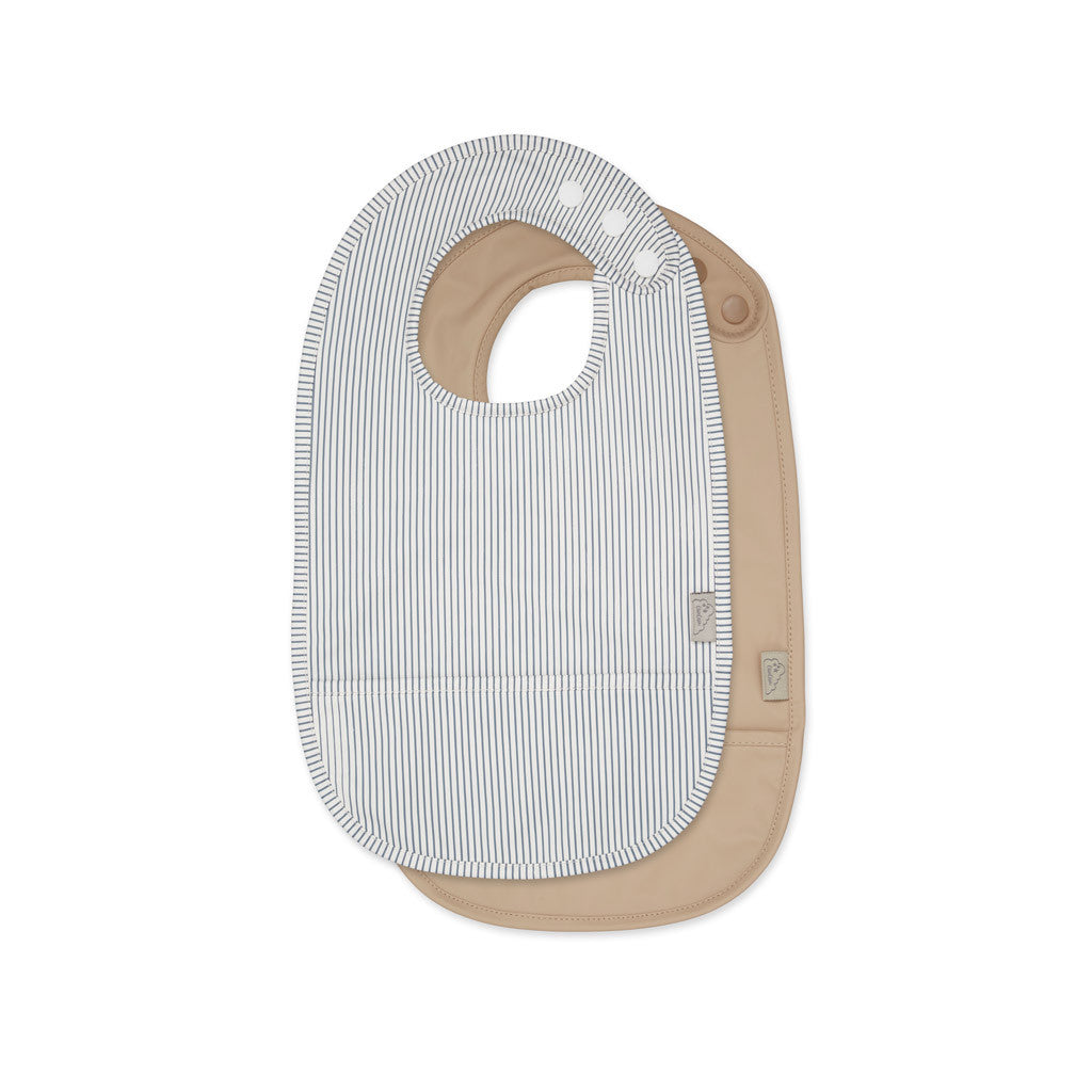 CamCam Copenhagen - Bib with pocket (2-pack) - Slabbetje met opvangzak - Classic blue stripe