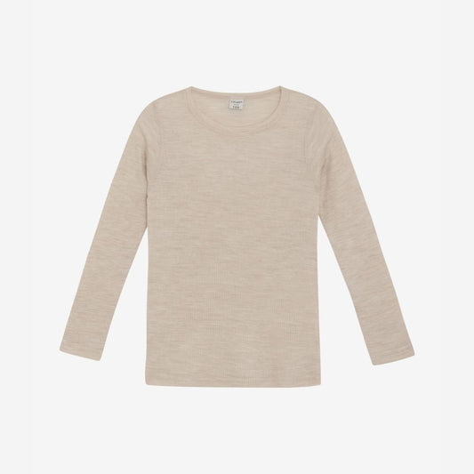 Top lange mouw - Merino wol - Rose Dust/lichtroze - CeLaVi voor