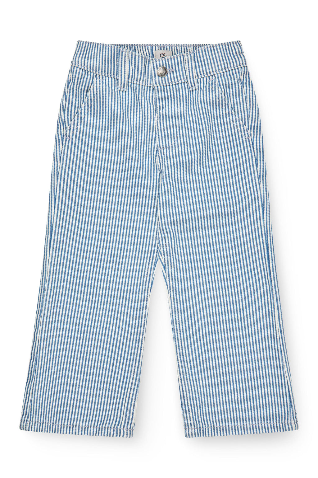 Gestreepte twill broek - Wide leg & geborduurd detail - Spijkerbrok - Copenhagen Colors voor
