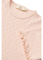 T-shirt pointelle - Hartjes - Biologisch katoen - Copenhagen Colors close up roze