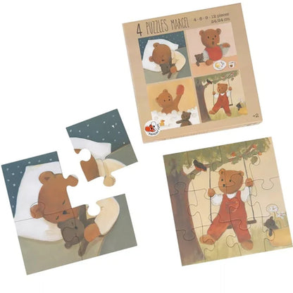 Puzzle Marcel & Leonie - 4/6/9/12 pieces - FSC cardboard - Egmont Toys