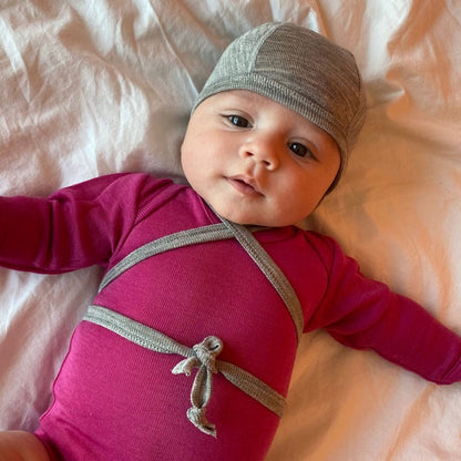 Strikmutsje extra lang - Wol/Zijde - Walnut/walnoot - Engel Natur