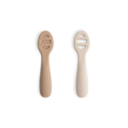 Mushie - Eerste Baby Lepel Set - Food-grade siliconen