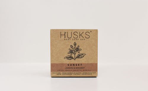 HUSKS - Baby Soap Bars - Sunset - Aromatherapeutisch - 100% natuurlijk - SLES vrij - voorkant doosje