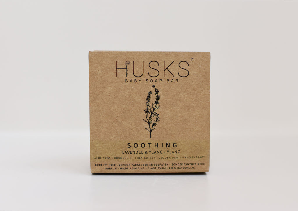 HUSKS - Baby Soap Bar - Soothing - Aromatherapeutisch - 100% natuurlijk - SLES vrij - doosje