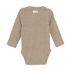 Fixoni - Body LS Melange - Mocha Meringue Melange - Romper - 100% katoen achterkant