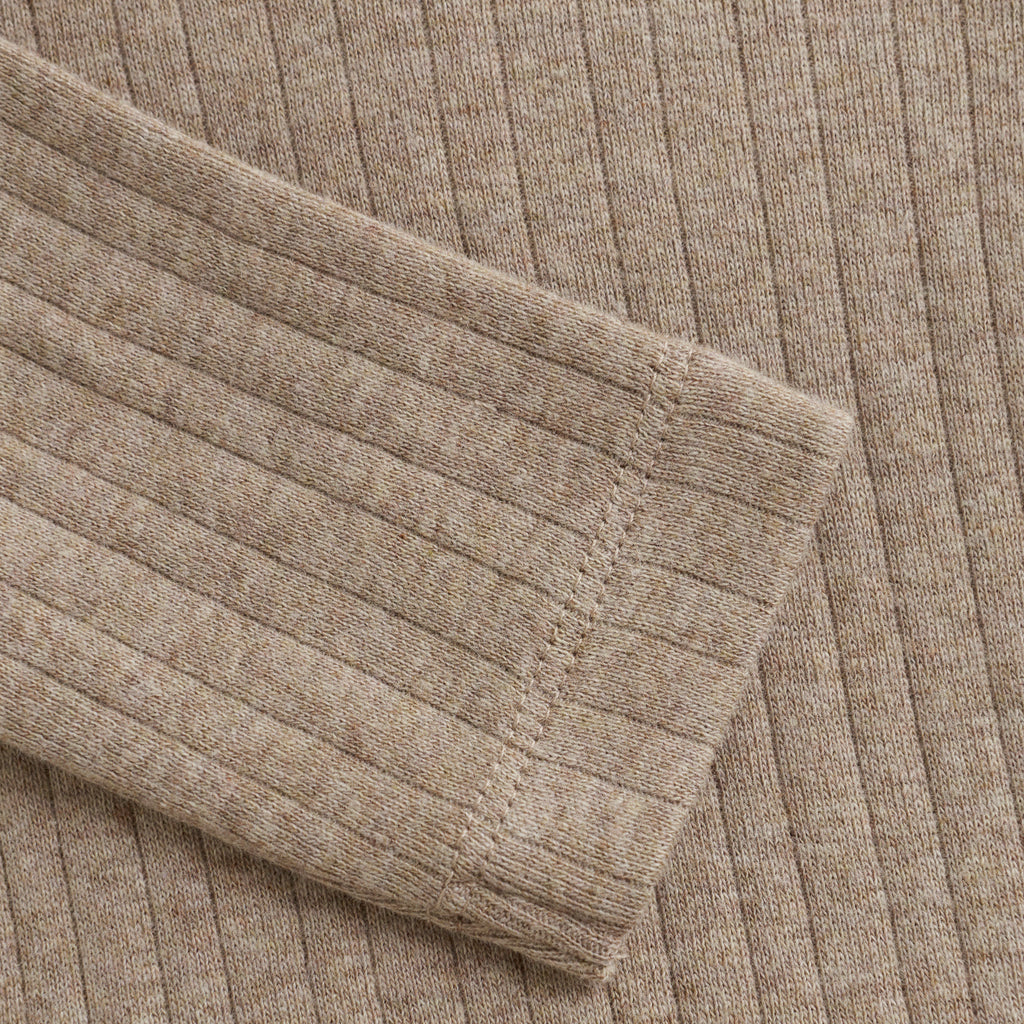 Fixoni - Body LS Melange - Mocha Meringue Melange - Romper - 100% katoen close up