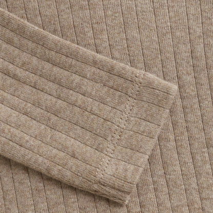 Fixoni - Body LS Melange - Mocha Meringue Melange - Romper - 100% katoen close up