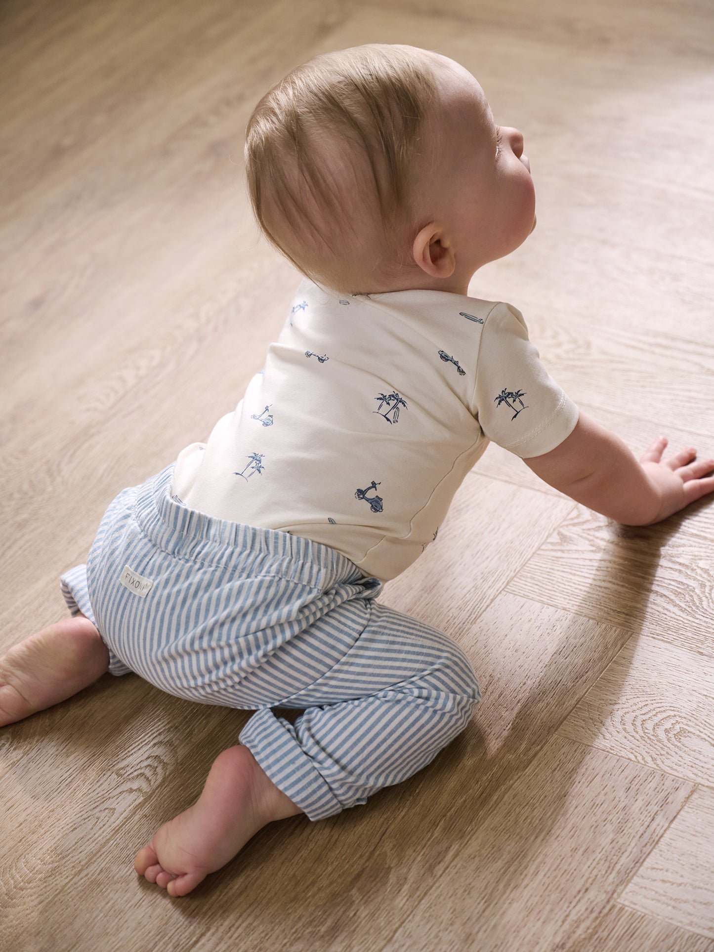 Broekje - Biologisch katoen - Blauw gestreept/Mountain Spring - Fixoni baby