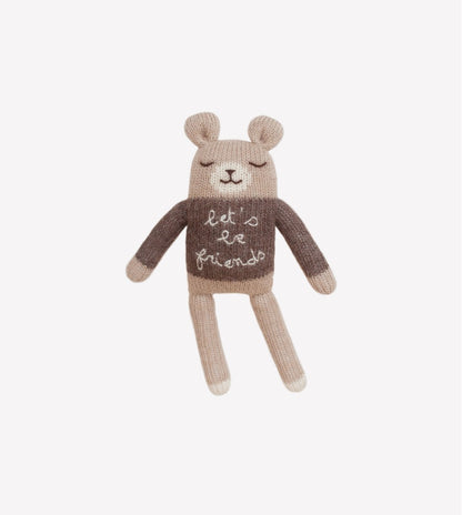 Gebreid knuffel beertje - 'Lets be friends' teddy - Alpaca wol - Main Sauvage x Organic Zoo