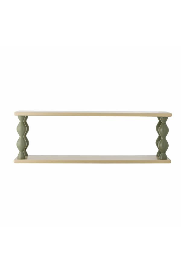 Bibiola Shelf Multi – Bloomingville MINI: Wandregal direkt von vorne auf weißem Hintergrund.