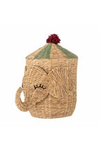 Bobo Basket Nature – Olifant opbergmand met deksel – Bloomingville MINI: vrijstaand productaanzicht van de mand met deksel.