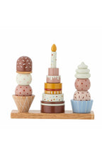 Celebrate Activity Toy – Bloomingville MINI: individual stacking pieces shaped like little cakes and a candle.