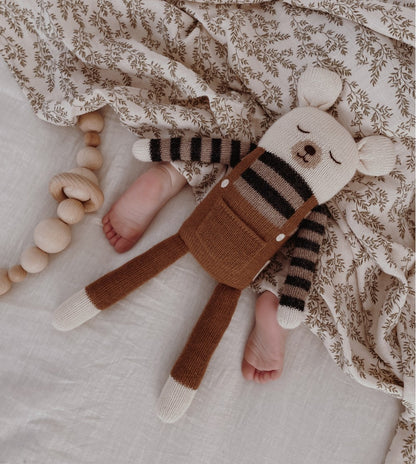 Grote beer knuffel - Large Teddy - Ecru overall - Alpaca wol - Main Sauvage