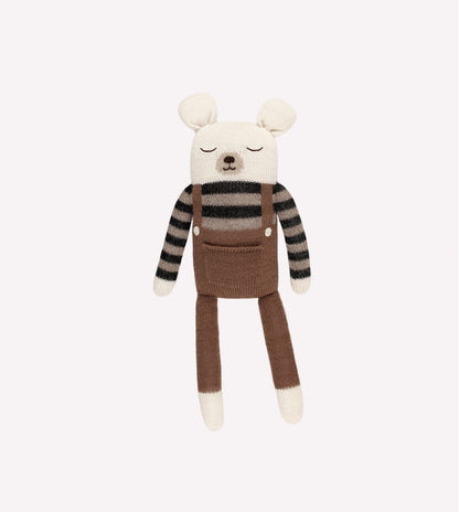 Grote beer knuffel - Large Teddy - Ecru overall - Alpaca wol - Main Sauvage