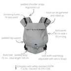 Primeo Djerba – Porte-bébé ergonomique en 100 % coton – De 2,5 à 15 kg – Hoppediz