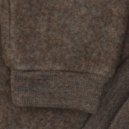 Broekje wol fleece - 100% merino wol - HUTTEliHUT brown melange close up