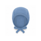 Strikmutsje/Bonnet - Merino wol fleece - HUTTEliHUT winward blue voorkant