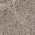 Combinaison bébé en laine teddy - Camel chiné - 100 % laine - Gros plan HUTTEliHUT