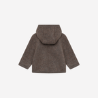 Jasje met capuchon -  Merino wol fleece - 100% wol - HUTTEliHUT brown achterkant