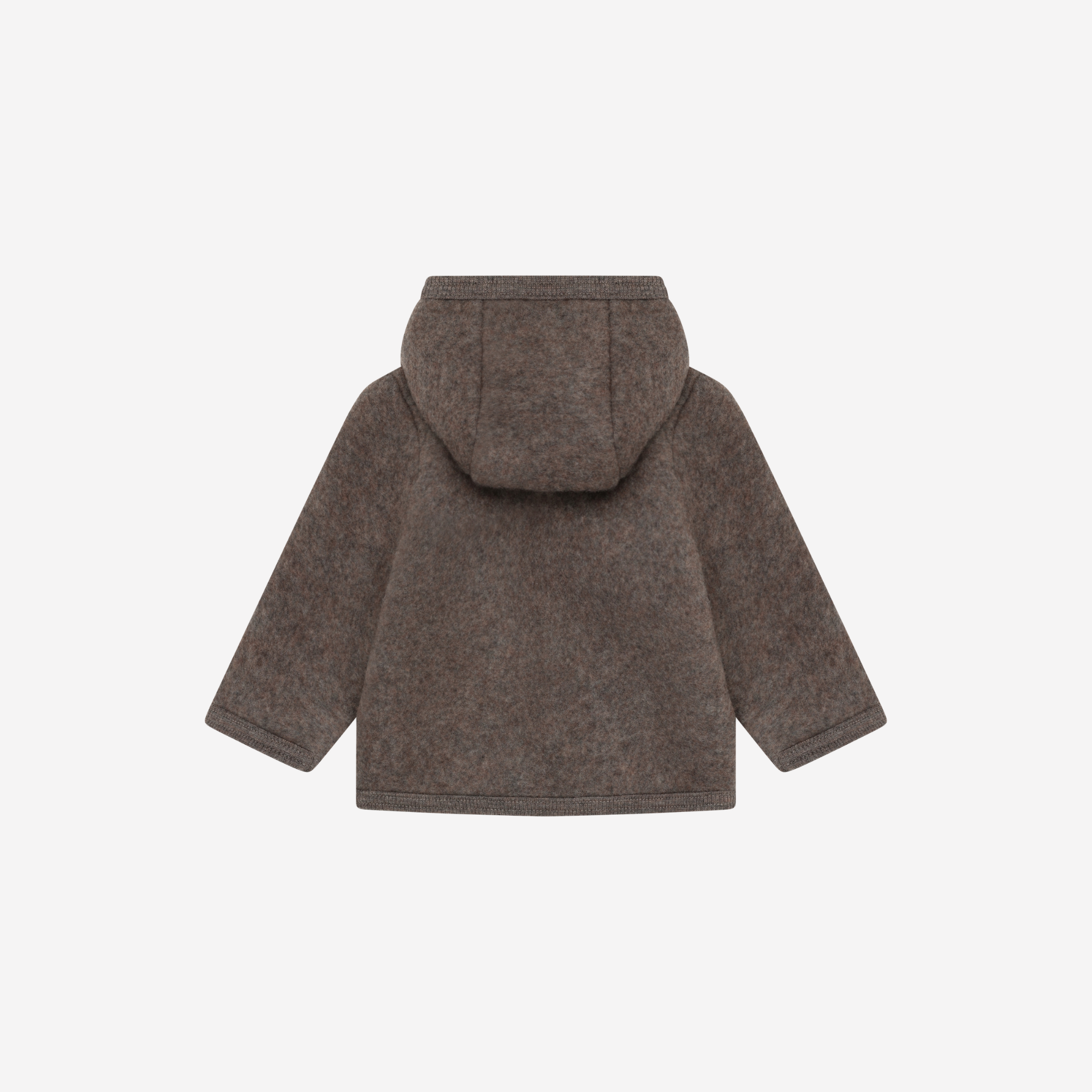 Jasje met capuchon -  Merino wol fleece - 100% wol - HUTTEliHUT brown achterkant