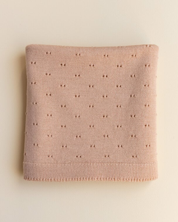 Babydecke Ajour - Bibi Blanket - Merinowolle - HVID