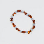 Regn Bracelet – Bracelet pour femme en ambre caramel et aigue-marine bleue – Nirrimis