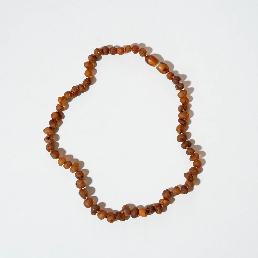 Barnsteen ketting Raw Caramel Amber - 32 cm - Nirrimis - productfoto
