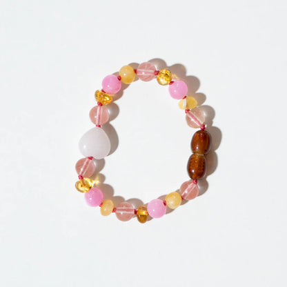 Bernstein- und Edelsteinarmband - Bondi - 14 cm - Kinder 0-3 Jahre - Nirrimis