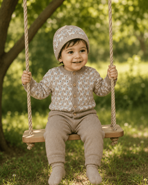 Strickjacke Hündchen - Nature Melange Dogs – 100% Merinowolle - SmallStuff