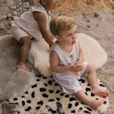 Merino wool stroller liner Snuggler® - Leopard Peanut - BINIBAMBA