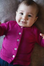 Babyjäckchen - Wolle/Seide - Walnut/Walnuss - Baby Cardigan - Engel Natur