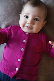 Babyjäckchen - Wolle/Seide - Walnut/Walnuss - Baby Cardigan - Engel Natur