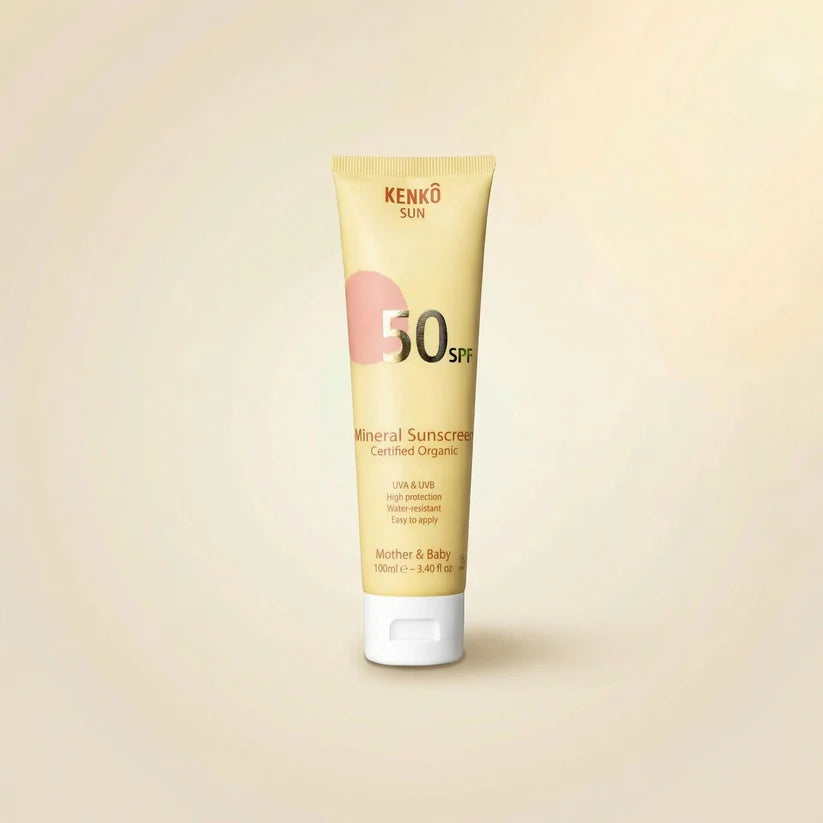 Mineral Sunscreen - SPF 50 - Mother & Baby - Water resistant - Organic - Kenkô - verpakking - afbeelding 3